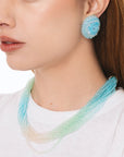 Collana girocollo multi filo di pietre in vetro multicolore - Mya Accessories