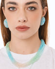 Collana girocollo multi filo di pietre in vetro multicolore - Mya Accessories