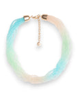 Collana girocollo multi filo di pietre in vetro multicolore - Mya Accessories