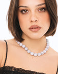 Collana girocollo con caramelle in cotone tono azzurro - Mya Accessories