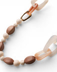 Collana lunga con pietre in acrilico e resina tono beige - Mya Accessories