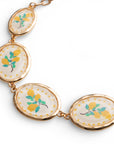 Collana girocollo a catena con inserti ovali in resina con design limoni - Mya Accessories