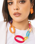 Collana girocollo con catena in acrilico multicolore - Mya Accessories