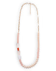 Collana lunga a catena con pietre in acrilico arancio - Mya Accessories