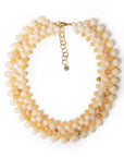 Collana girocollo con sfere in acrilico intrecciate beige - Mya Accessories