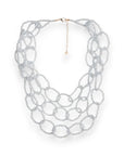 Collana multi fili strutturata con pietre in vetro grigio - Mya Accessories