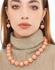 Collana girocollo con sfere in acrilico lucide rosa - Mya Accessories
