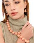 Collana girocollo con sfere in acrilico lucide rosa - Mya Accessories