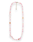 Collana lunga con pietre dure e vetro tono rosa - Mya Accessories