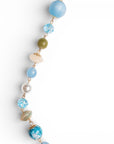 Collana lunga con pietre dure e vetro tono azzurro - Mya Accessories