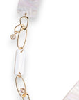 Collana lunga a catena con pietre rettangolari in acrilico lilla - Mya Accessories