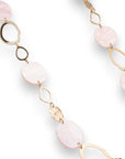 Collana lunga a catena con pietre circolari in acrilico rosa - Mya Accessories