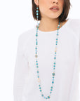 Collana lunga con pietre dure tono turchese - Mya Accessories