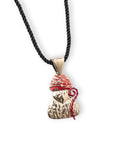 Collana in corda nera con pendente san Gennaro in metallo - Mya Accessories