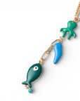 Collana a catena sottile con pendenti charms marini smaltati - Mya Accessories