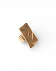 Anello elastico in metallo antichizzato con fronte rettangolare - Mya Accessories