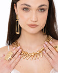 Anello elastico in metallo antichizzato con fronte quadrato - Mya Accessories