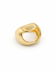 Anello in metallo lucido bombato con foro - Mya Accessories