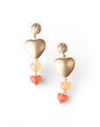 Orecchini pendenti con cuoricini in metallo ed acrilico multi - Mya Accessories