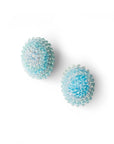 Orecchini a clip ovali con microcristalli in vetro azzurri - Mya Accessories