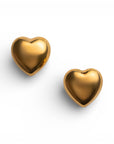 Orecchini con design a cuore in acciaio lucido - Mya Accessories