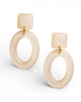 Orecchini pendenti a clip ovali in acrilico bianco - Mya Accessories