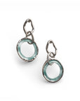 Orecchini pendenti con catena a base circolare smaltata celeste - Mya Accessories