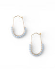 Orecchini a filo pendenti con pietre in vetro celeste - Mya Accessories