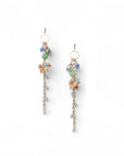 Orecchini pendenti a catena con pietre in vetro multicolore - Mya Accessories