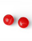 Orecchini a clip con pietra circolare in resina marmorizzata rossa - Mya Accessories