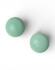 Orecchini a clip con pietra circolare in resina verde acqua - Mya Accessories