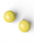Orecchini a clip con pietra circolare in resina gialla - Mya Accessories