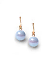 Orecchini a cerchietto con sfera lucida pendente in acrilico indaco - Mya Accessories