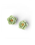 Orecchini a clip in metallo con design a rosa verde - Mya Accessories