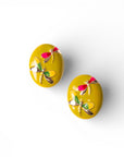 Orecchini a clip ovali smaltati verde con design a libellula - Mya Accessories