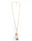 Collana lunga a catena con pendente a pesciolino ricoperto di conchiglie bianche - Mya Accessories