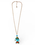 Collana lunga a catena con pendente in acrilico azzurro a forma di pesciolino - Mya Accessories