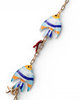 Collana lunga a catena con inserti a forma di pesciolino in acrilico - Mya Accessories