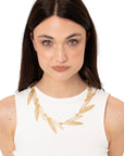 Collana girocollo in metallo con design a foglie - Mya Accessories