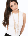 Collana lunga a catena a tre fili con pendenti geometrici - Mya Accessories