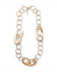 Collana lunga a catena grossa martellata in metallo antichizzato - Mya Accessories
