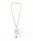 Collana lunga a catena sottile con pendente pesciolino smaltato celeste - Mya Accessories