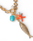Collana girocollo a catena in metallo con pendente charms marini - Mya Accessories