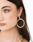 Orecchini pendenti in metallo antichizzato circolare - Mya Accessories