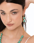 Orecchini pendenti con pietre in resina verde acqua - Mya Accessories
