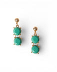 Orecchini pendenti con pietre in resina verde acqua - Mya Accessories