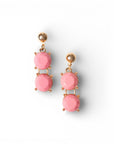 Orecchini pendenti con pietre in resina rosa - Mya Accessories