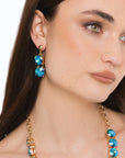 Orecchini pendenti con pietre in vetro blu - Mya Accessories