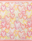 Foulard in seta con stampa a cuori tono rosa - Mya Accessories