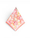 Foulard in seta con stampa a cuori tono rosa - Mya Accessories
